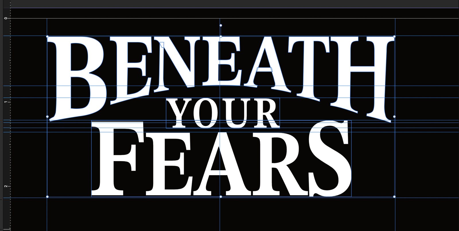 An early lockup in Affinity Designer with an oversized B and H framing the smaller letters and a small YOUR between the two main words.