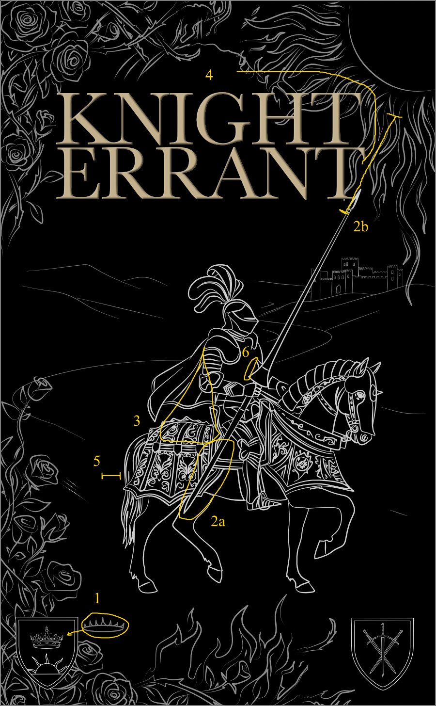 Second round of author annotations on the cover with numbered notes for further refinements