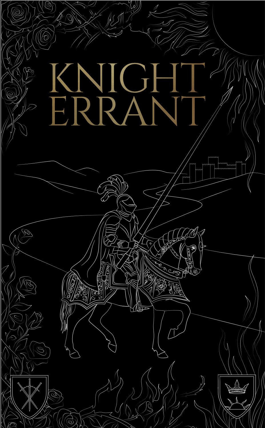Final monochrome cover version ready for print, silver linework on void black with parchment gold title