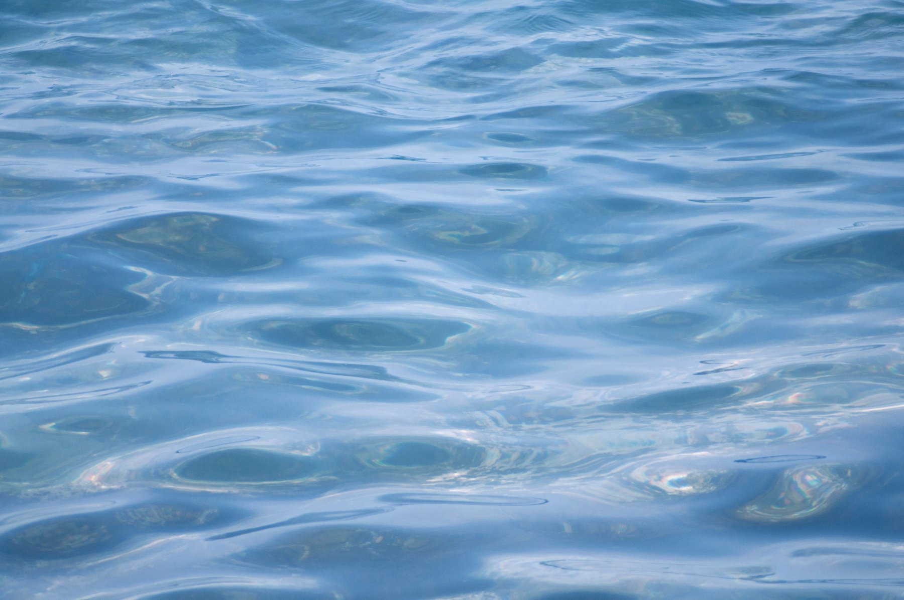 Close-up rippling blue water texture used throughout the Santi feed