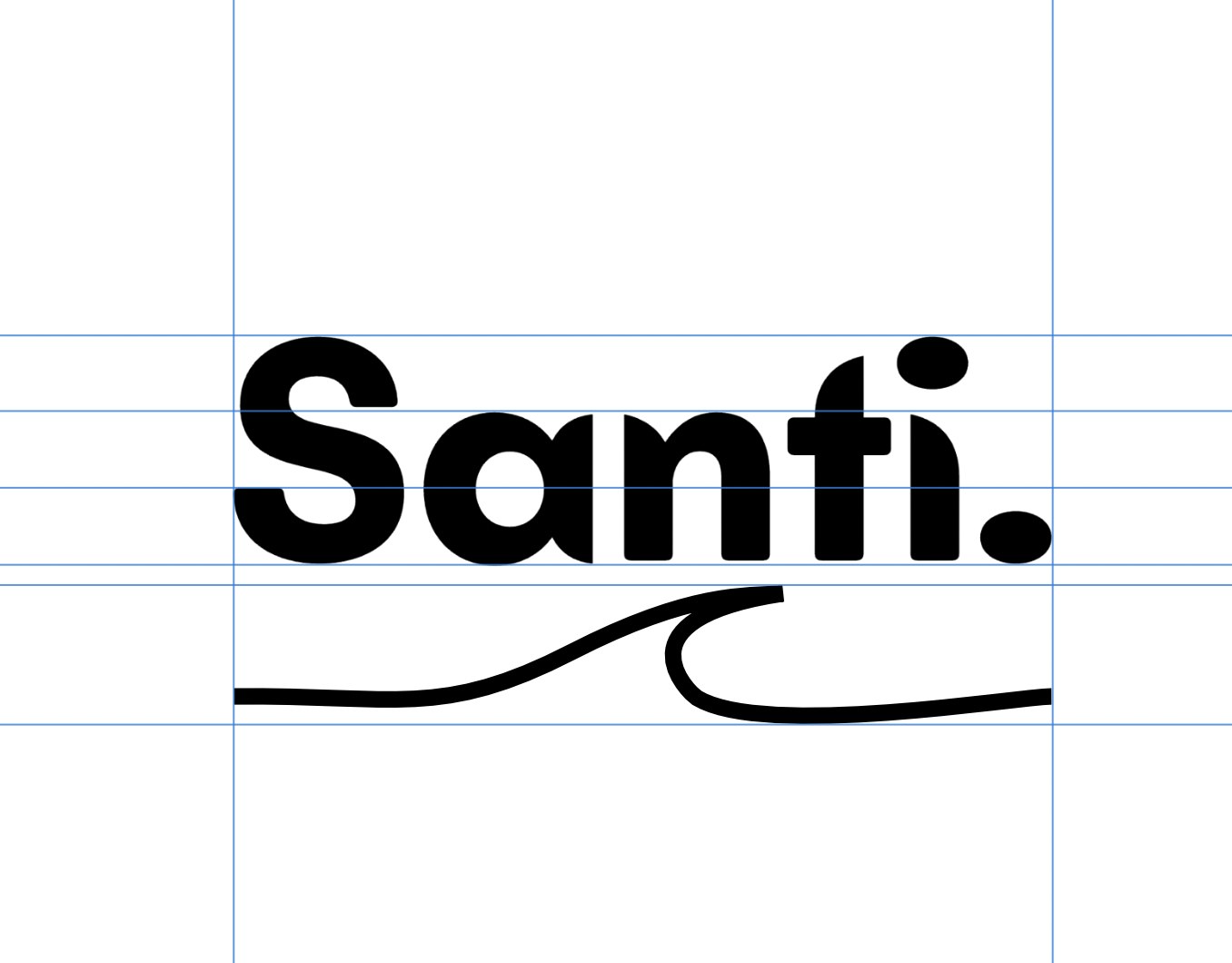 Stage 3: the flat rule has a thin wave line inserted below it, the first appearance of the wave concept sitting underneath the wordmark.