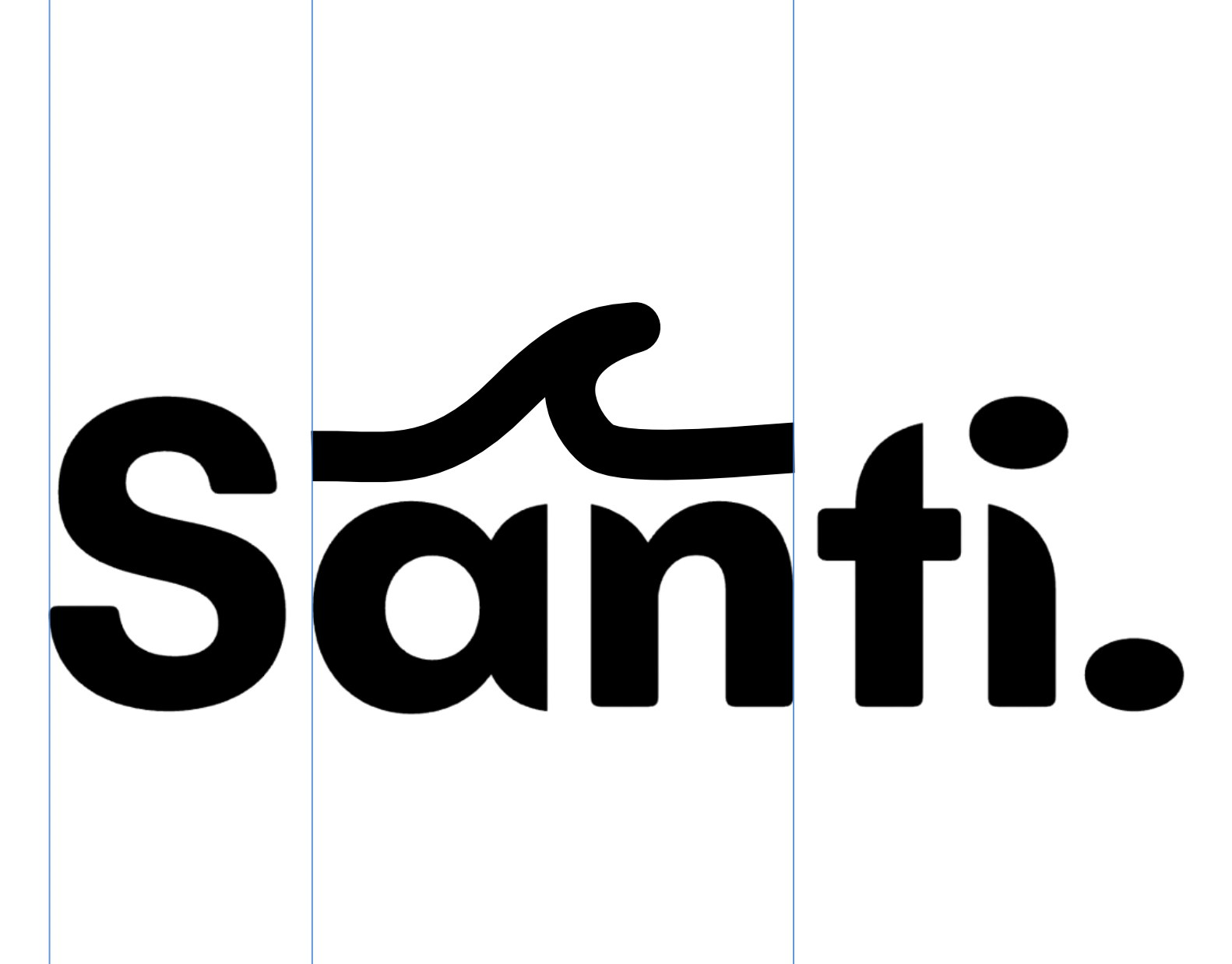 Stage 7: the wave above the 'an' letters is made thicker and heavier, testing whether more weight improves how it reads against the bold wordmark.