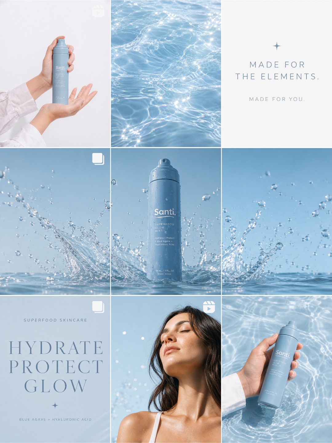 Santi skincare Instagram content design